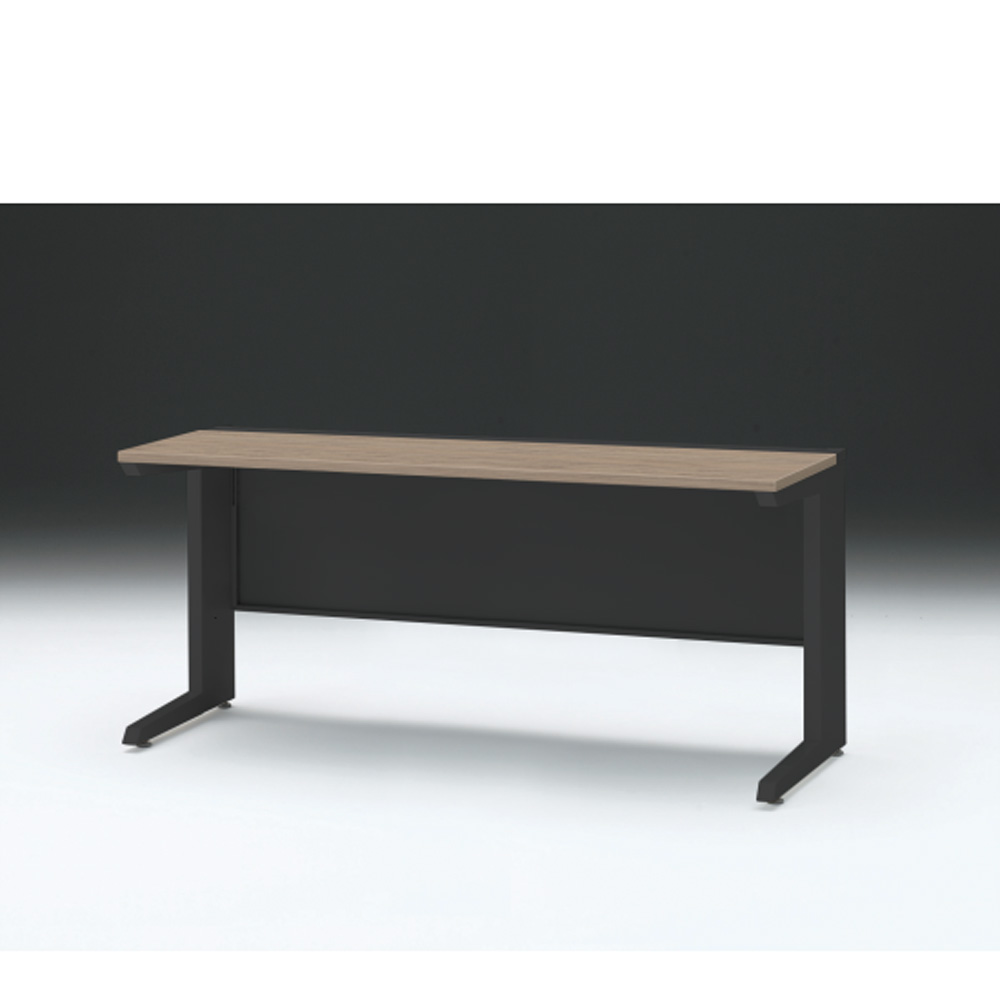 CZRデスク 平机 CZR-166JAC-171 センター引出しなし L脚 W1600× D600 [ 本体: ブラックT・天板: 71 / アッシュドオークM]