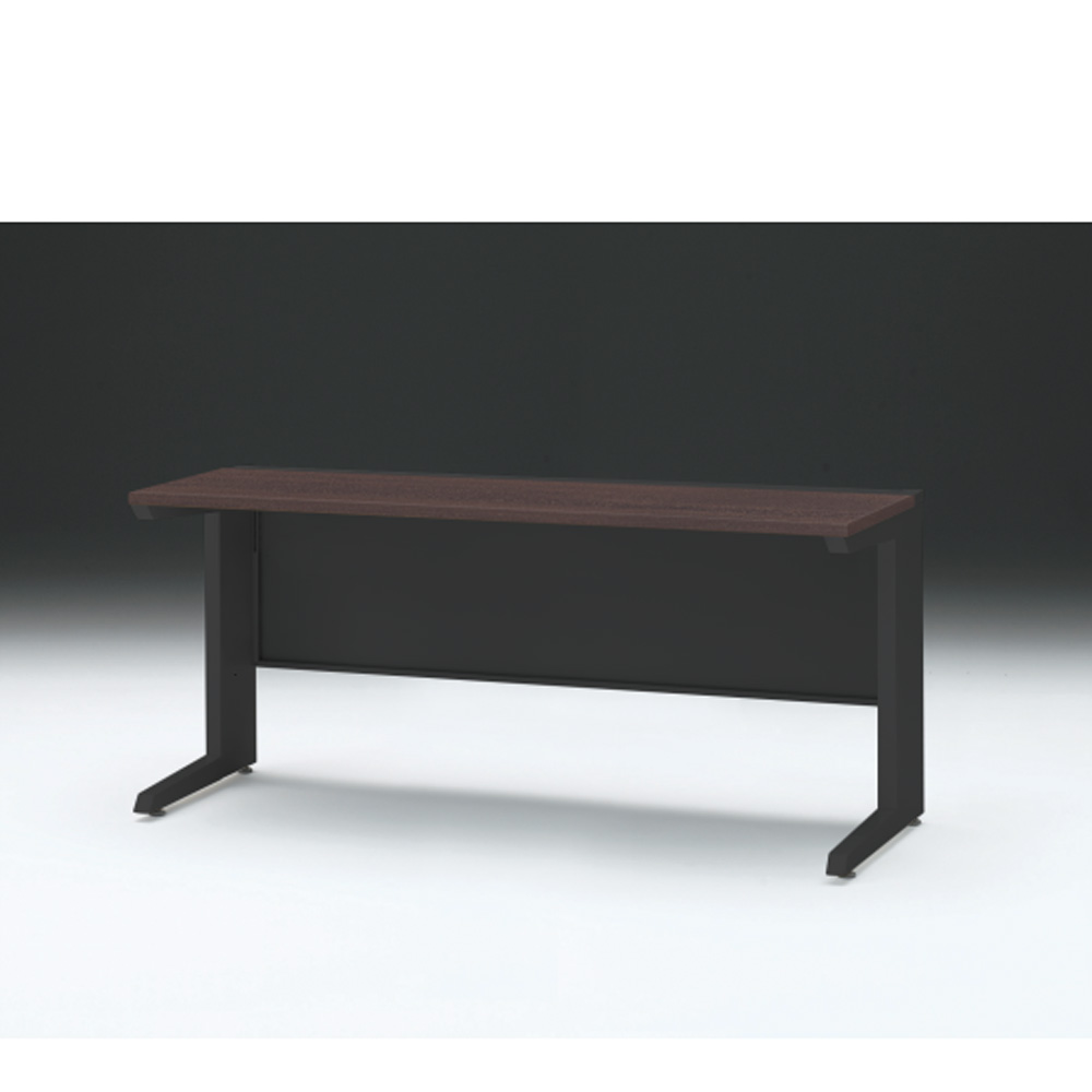 CZRデスク 平机 CZR-166JAC-182 センター引出しなし L脚 W1600× D600 [ 本体: ブラックT・天板: 82 / ブラックウォールナットD]