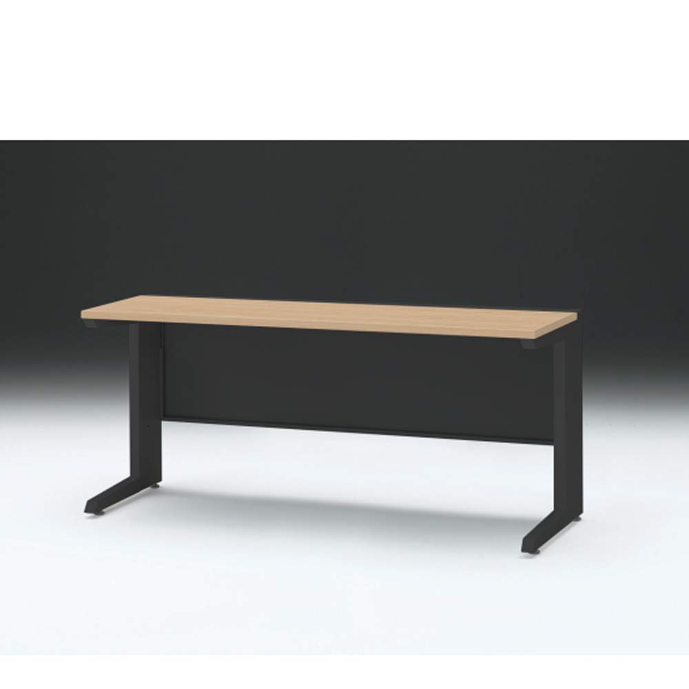 CZRデスク 平机 CZR-166JAC-192 センター引出しなし L脚 W1600× D600 [ 本体: ブラックT・天板: 92 / ホワイトオークM]