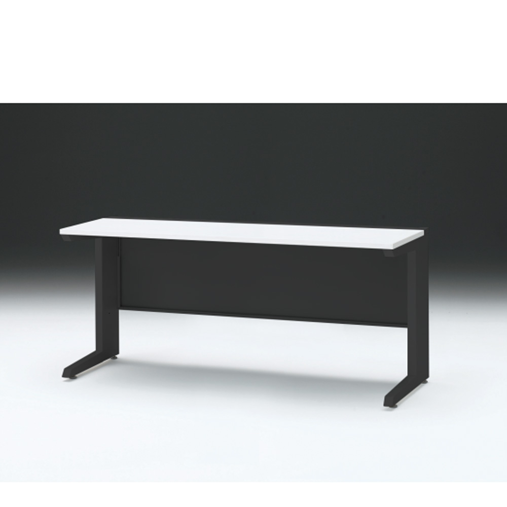 CZRデスク 平机 CZR-166JAC-1W9 センター引出しなし L脚 W1600× D600 [ 本体: ブラックT・天板: W9 / ホワイトW]