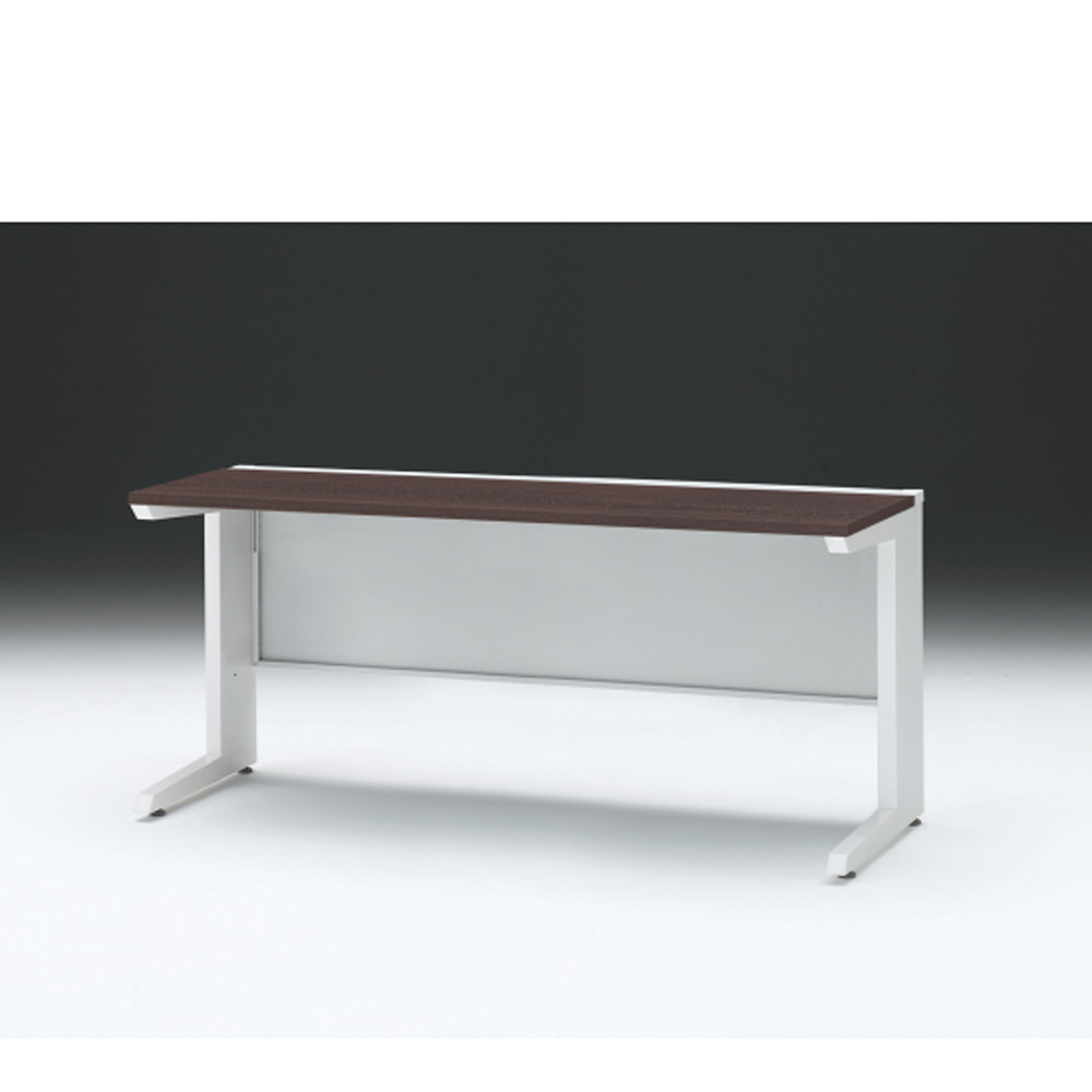 CZRデスク 平机 CZR-166JAC-982 センター引出しなし L脚 W1600× D600 [ 本体: ホワイトW・天板: 82 / ブラックウォールナットD]