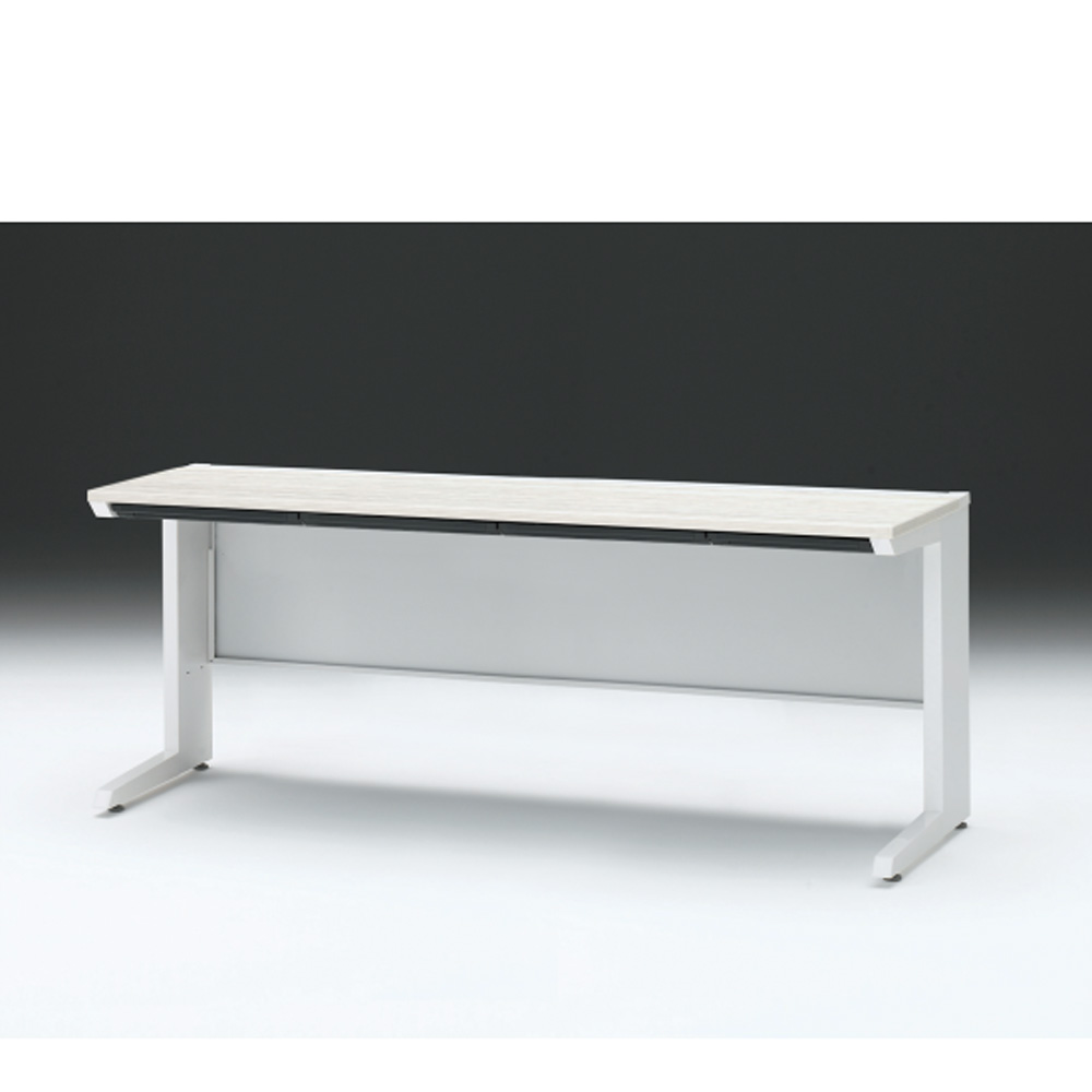 CZRデスク 平机 CZR-186HAC-961 浅型センター引出し付 L脚 W1800× D600 [ 本体: ホワイトW・天板: 61 / アッシュドパインL]