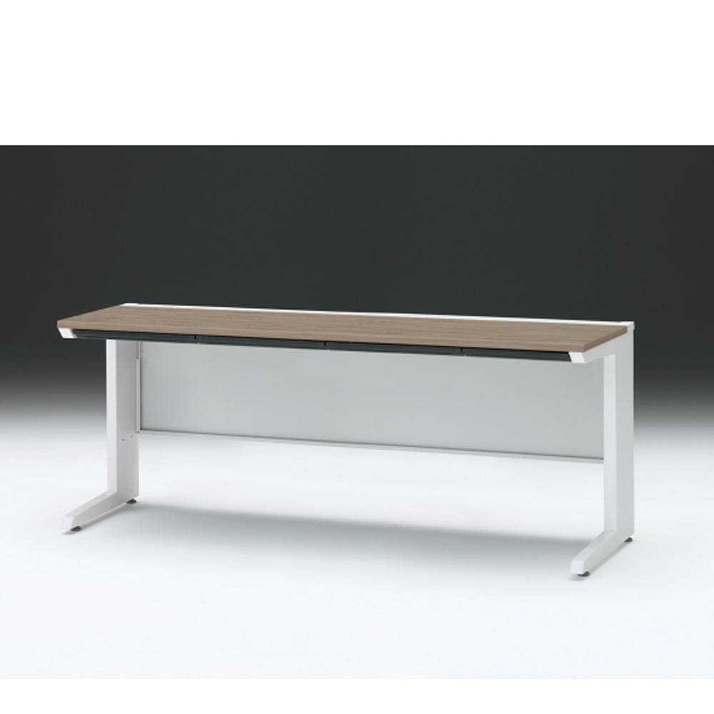 CZRデスク 平机 CZR-186HAC-971 浅型センター引出し付 L脚 W1800× D600 [ 本体: ホワイトW・天板: 71 / アッシュドオークM]