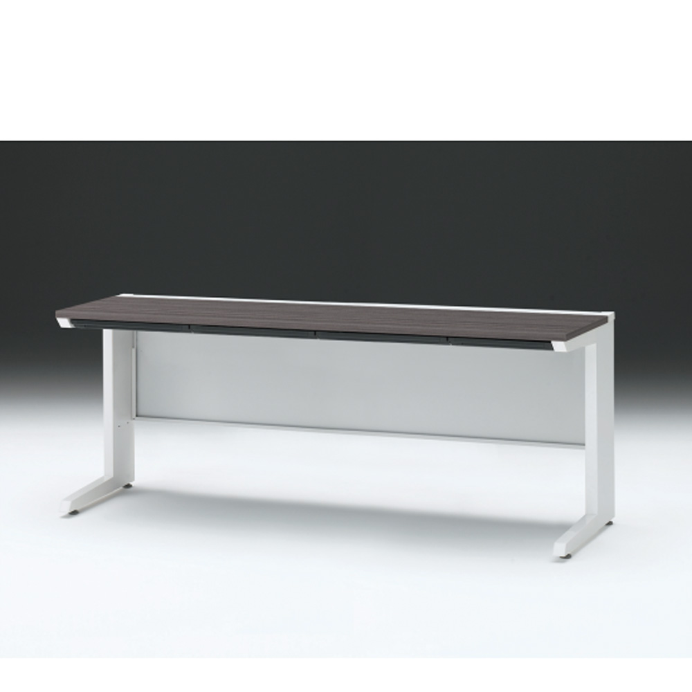 CZRデスク 平机 CZR-186HAC-981 浅型センター引出し付 L脚 W1800× D600 [ 本体: ホワイトW・天板: 81 / アッシュドオークD]