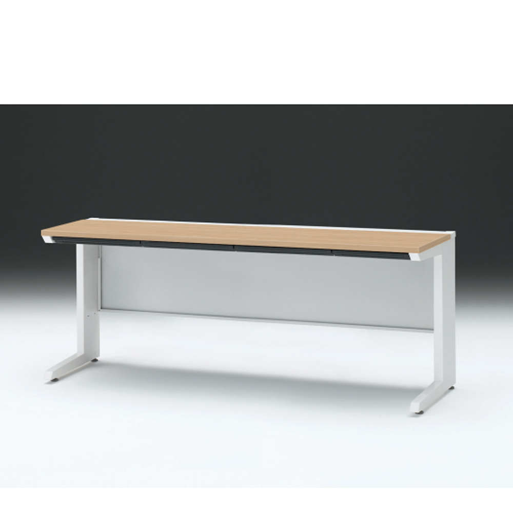 CZRデスク 平机 CZR-186HAC-992 浅型センター引出し付 L脚 W1800× D600 [ 本体: ホワイトW・天板: 92 / ホワイトオークM]