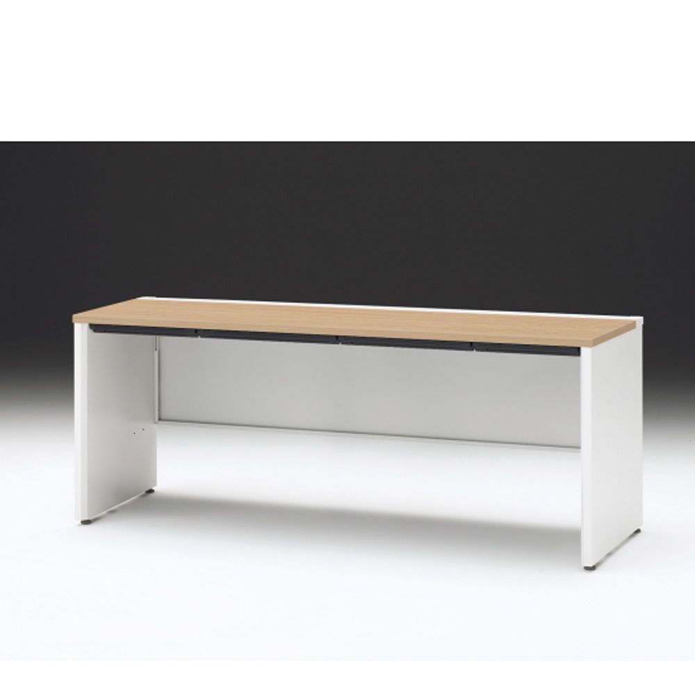 CZRデスク 平机 CZR-186HAPC-992 浅型センター引出し付 パネル脚 W1800× D600 [ 本体: ホワイトW・天板: 92 / ホワイトオークM]