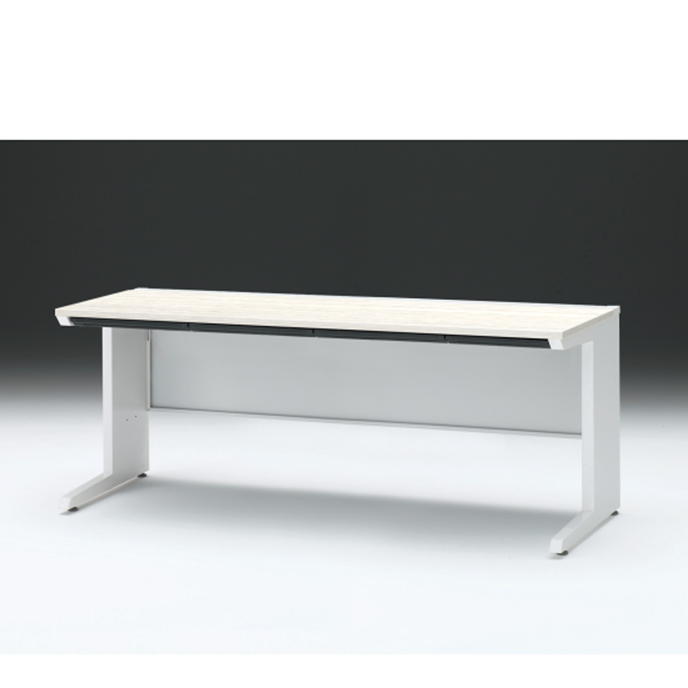 CZRデスク 平机 CZR-187HAC-961 浅型センター引出し付 L脚 W1800× D700 [ 本体: ホワイトW・天板: 61 / アッシュドパインL]
