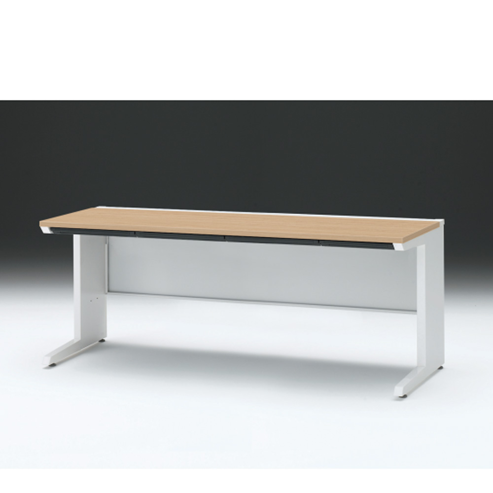 CZRデスク 平机 CZR-187HAC-992 浅型センター引出し付 L脚 W1800× D700 [ 本体: ホワイトW・天板: 92 / ホワイトオークM]