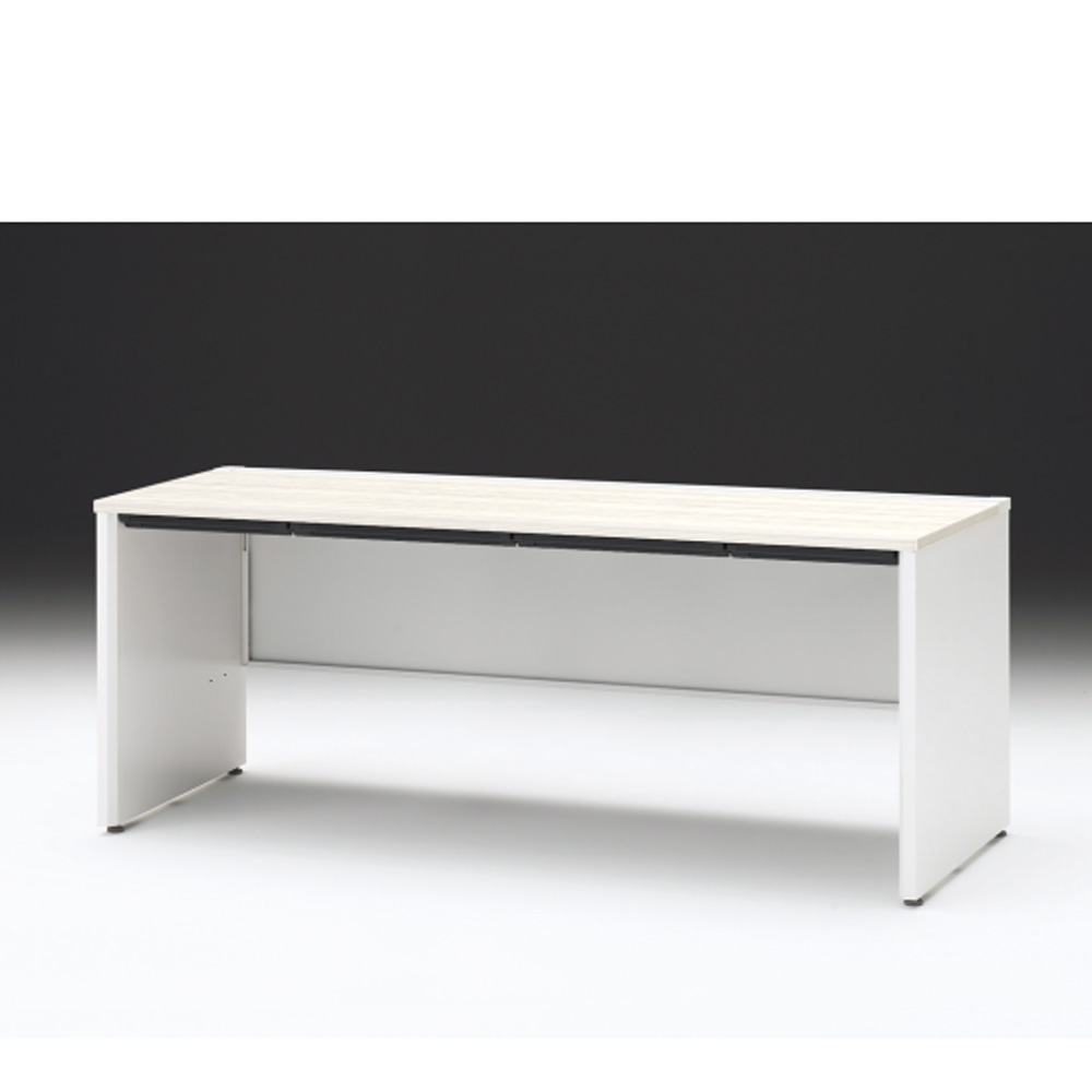 CZRデスク 平机 CZR-187HAPC-961 浅型センター引出し付 パネル脚 W1800× D700 [ 本体: ホワイトW・天板: 61 / アッシュドパインL]