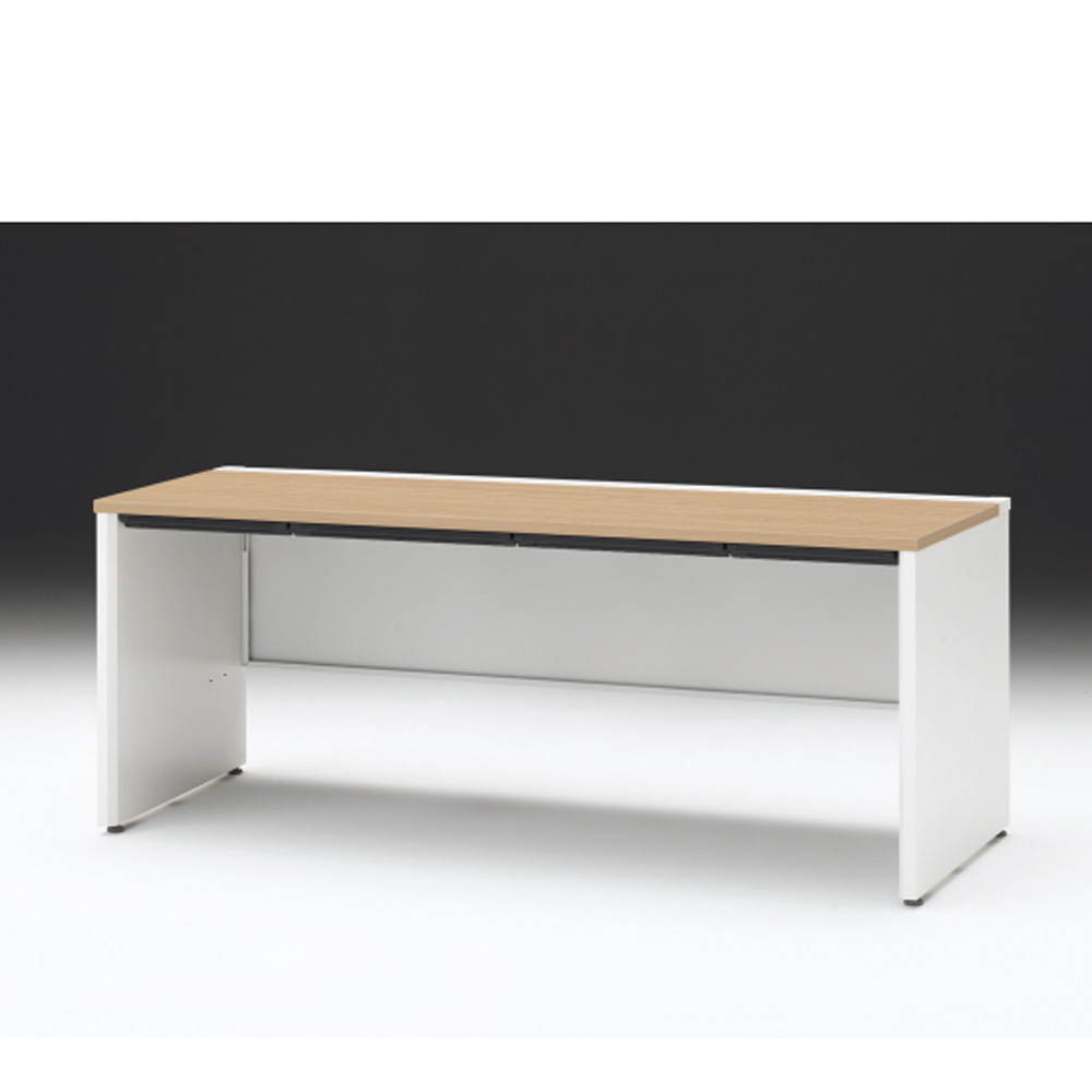 CZRデスク 平机 CZR-187HAPC-992 浅型センター引出し付 パネル脚 W1800× D700 [ 本体: ホワイトW・天板: 92 / ホワイトオークM]