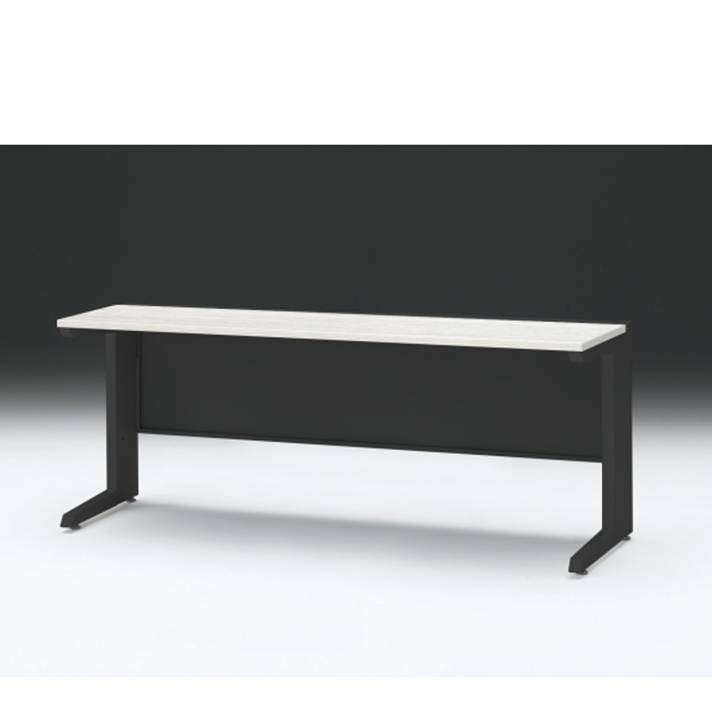 CZRデスク 平机 CZR-186JAC-161 センター引出しなし L脚 W1800× D600 [ 本体: ブラックT・天板: 61 / アッシュドパインL]