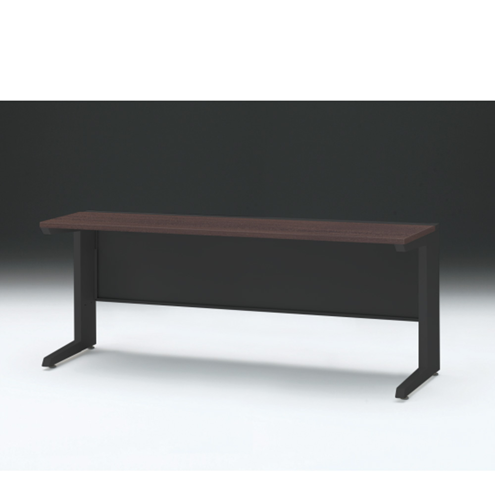 CZRデスク 平机 CZR-186JAC-182 センター引出しなし L脚 W1800× D600 [ 本体: ブラックT・天板: 82 / ブラックウォールナットD]