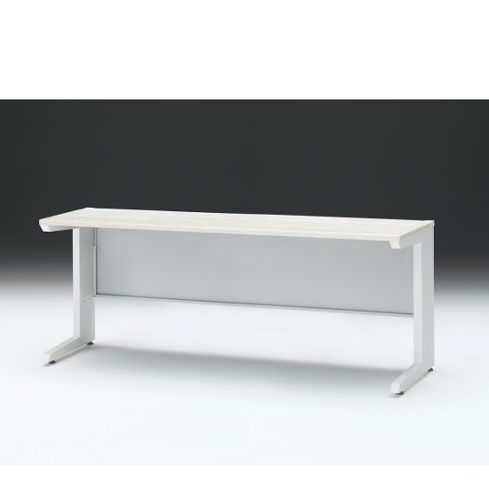 CZRデスク 平机 CZR-186JAC-961 センター引出しなし L脚 W1800× D600 [ 本体: ホワイトW・天板: 61 / アッシュドパインL]