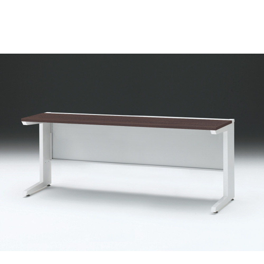 CZRデスク 平机 CZR-186JAC-982 センター引出しなし L脚 W1800× D600 [ 本体: ホワイトW・天板: 82 / ブラックウォールナットD]