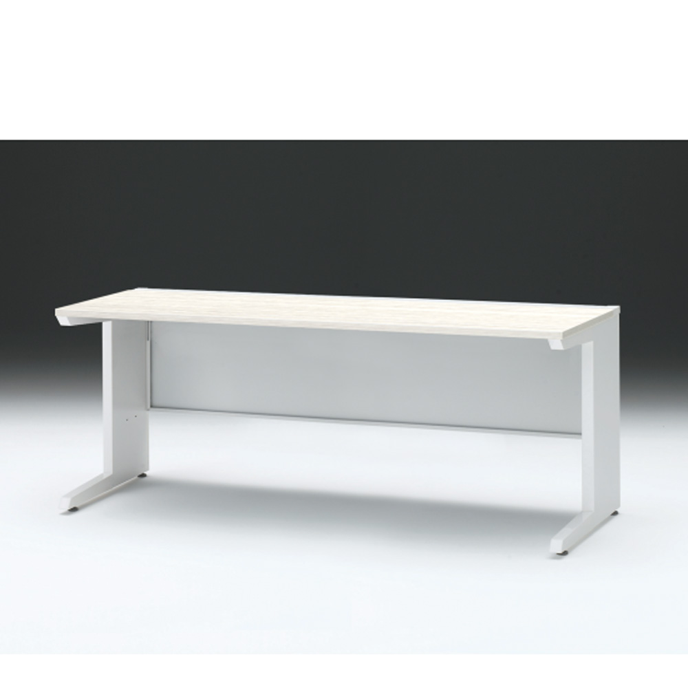 CZRデスク 平机 CZR-187JAC-961 センター引出しなし L脚 W1800× D700 [ 本体: ホワイトW・天板: 61 / アッシュドパインL]