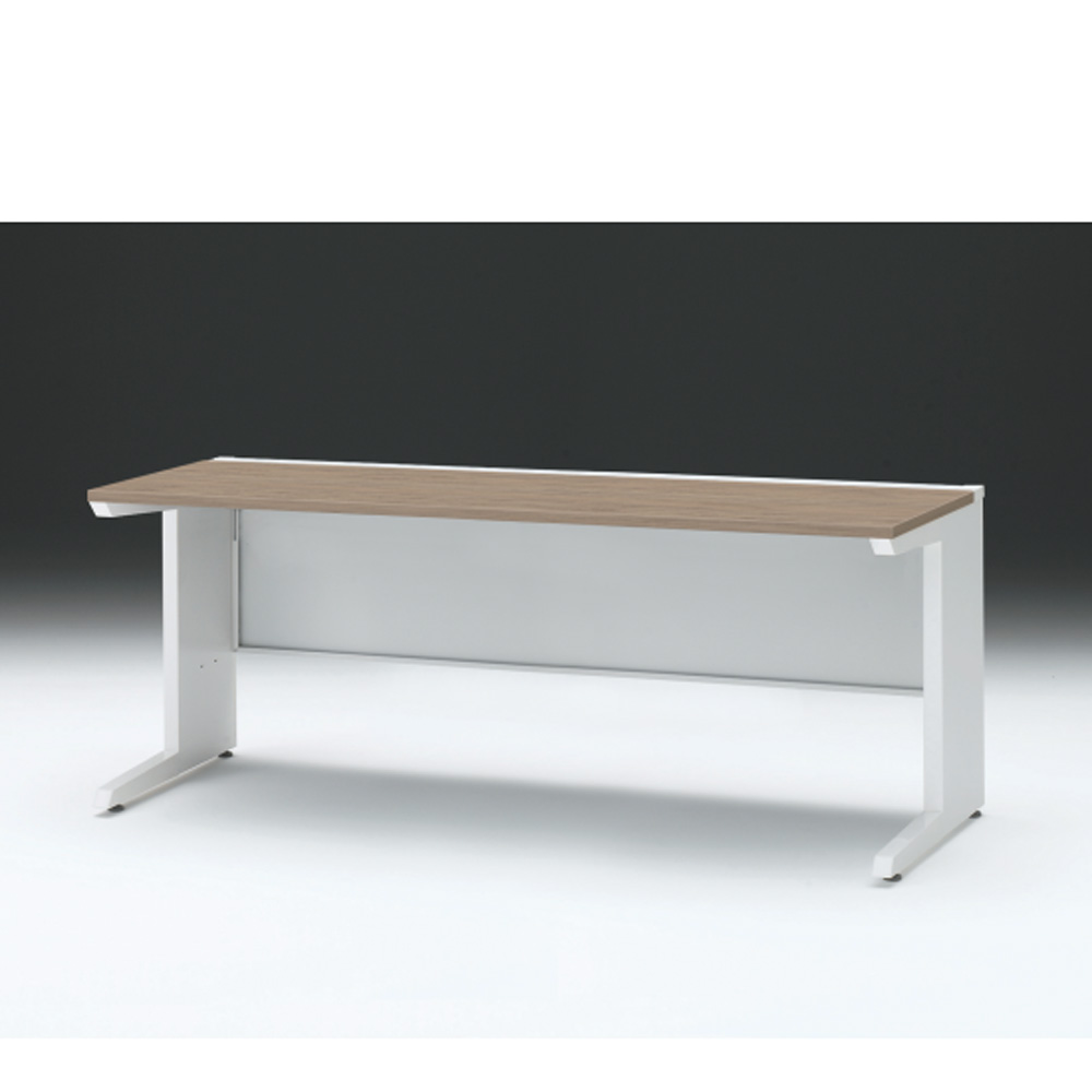CZRデスク 平机 CZR-187JAC-971 センター引出しなし L脚 W1800× D700 [ 本体: ホワイトW・天板: 71 / アッシュドオークM]