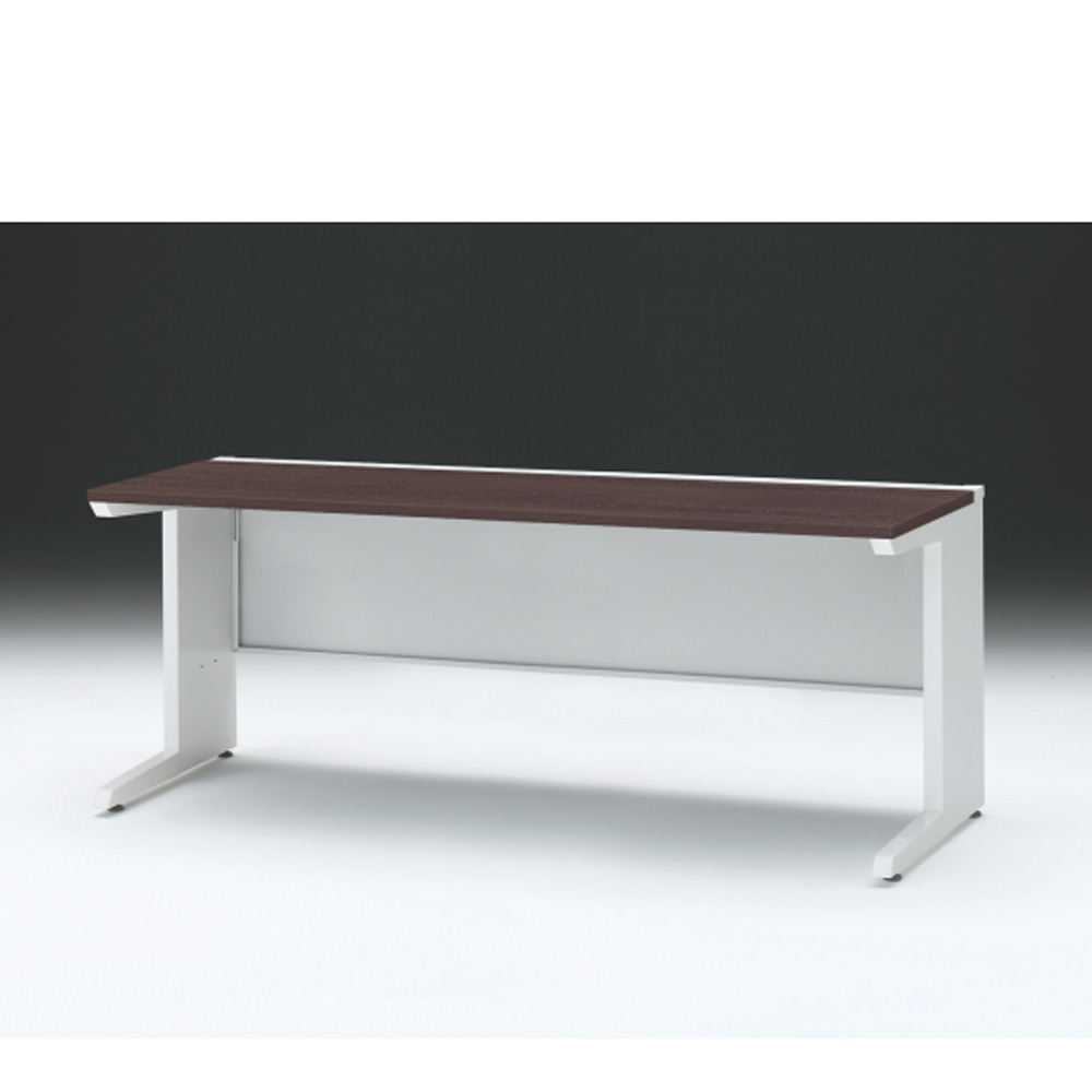 CZRデスク 平机 CZR-187JAC-982 センター引出しなし L脚 W1800× D700 [ 本体: ホワイトW・天板: 82 / ブラックウォールナットD]