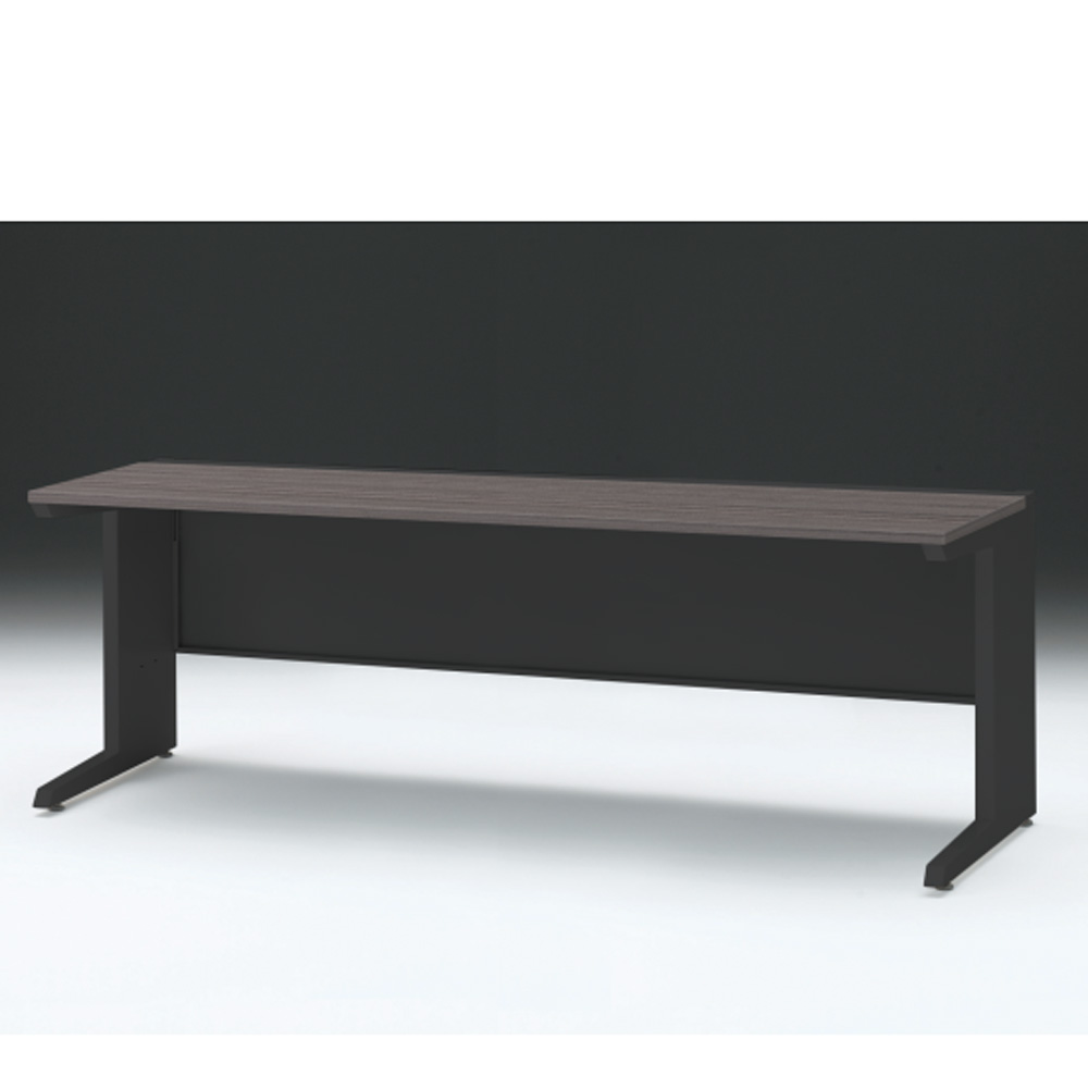 CZRデスク 平机 CZR-207JAC-181 センター引出しなし L脚 W2000× D700 [ 本体: ブラックT・天板: 81 / アッシュドオークD]
