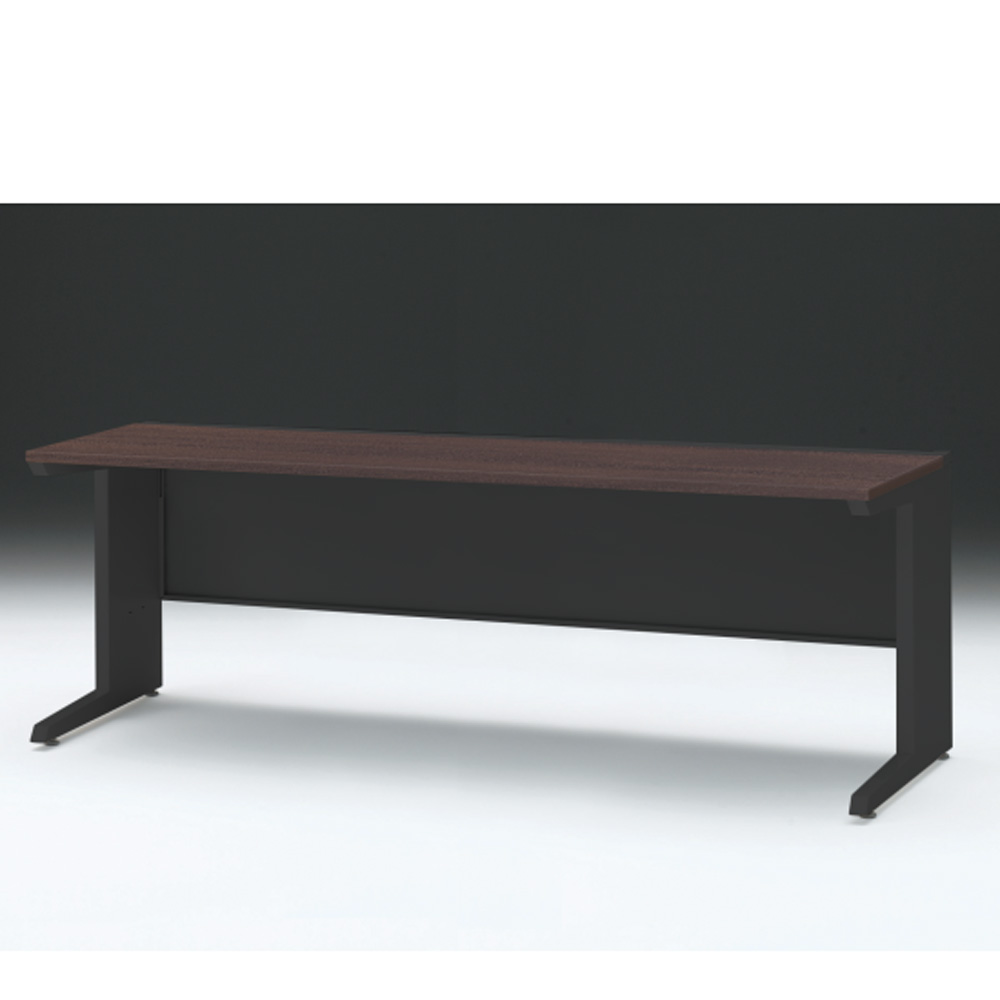 CZRデスク 平机 CZR-207JAC-182 センター引出しなし L脚 W2000× D700 [ 本体: ブラックT・天板: 82 / ブラックウォールナットD]