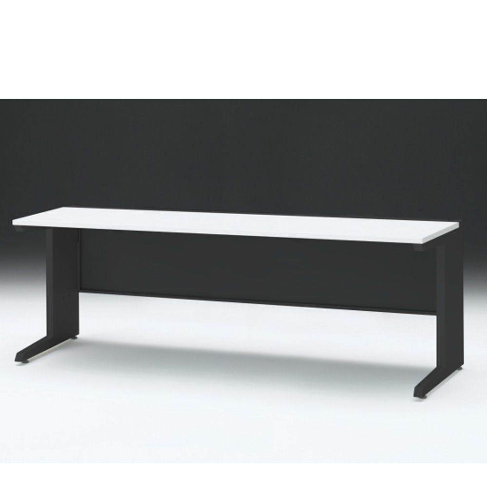 CZRデスク 平机 CZR-207JAC-1W9 センター引出しなし L脚 W2000× D700 [ 本体: ブラックT・天板: W9 / ホワイトW]