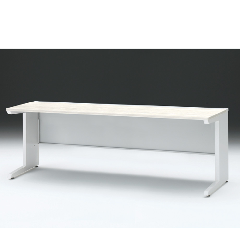 CZRデスク 平机 CZR-207JAC-961 センター引出しなし L脚 W2000× D700 [ 本体: ホワイトW・天板: 61 / アッシュドパインL]