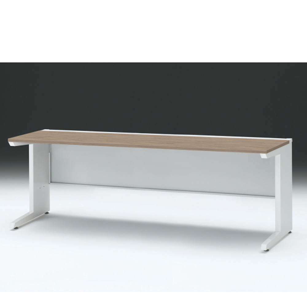 CZRデスク 平机 CZR-207JAC-971 センター引出しなし L脚 W2000× D700 [ 本体: ホワイトW・天板: 71 / アッシュドオークM]