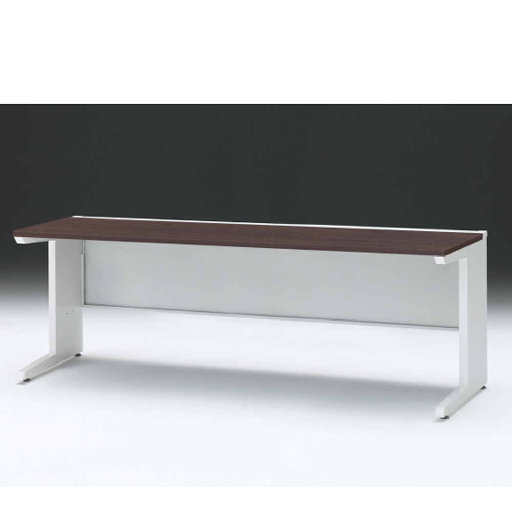 CZRデスク 平机 CZR-207JAC-982 センター引出しなし L脚 W2000× D700 [ 本体: ホワイトW・天板: 82 / ブラックウォールナットD]