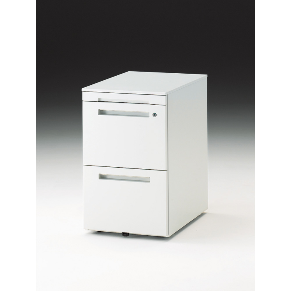 CZR オプション ワゴン A4・2段  ペントレイ引出し ( レギュラータイプ )  CZR-046MPCSB-W9 キャスターロック付  [W9 /ホワイトW ]