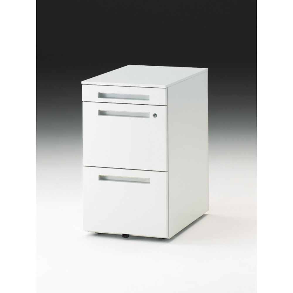 CZR オプション ワゴン A4・2段  深型ペントレイ引出し ( レギュラータイプ )  CZR-046MRCSB-W9 キャスターロック付  [W9 /ホワイトW ]