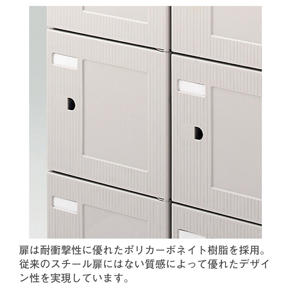 シューズボックスDS HDS-9836S1-WEW7 縦型  中棚なし ダイヤル錠 扉付きタイプ [ 不透明 / ホワイトグレーW ]