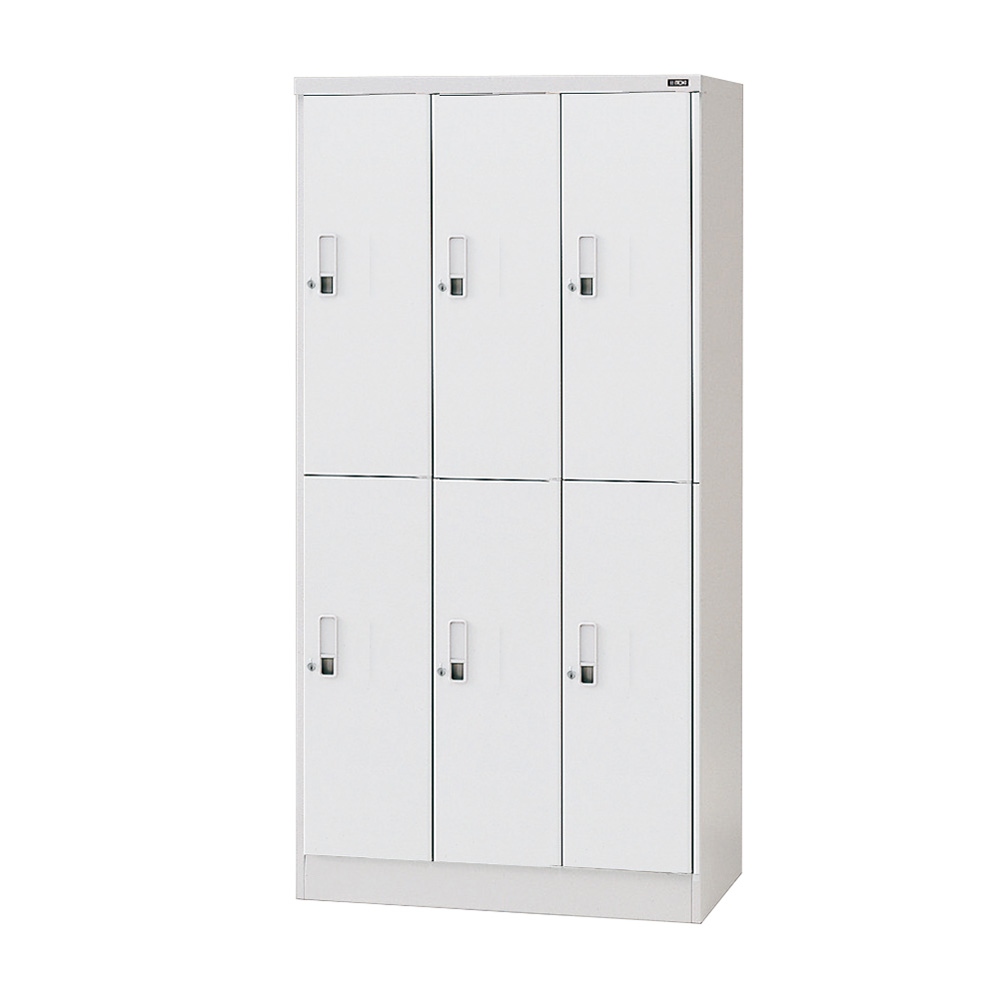 多人数ロッカー 6人用 シリンダー錠型 HDT-6332SL-WE [ ホワイトグレー ]