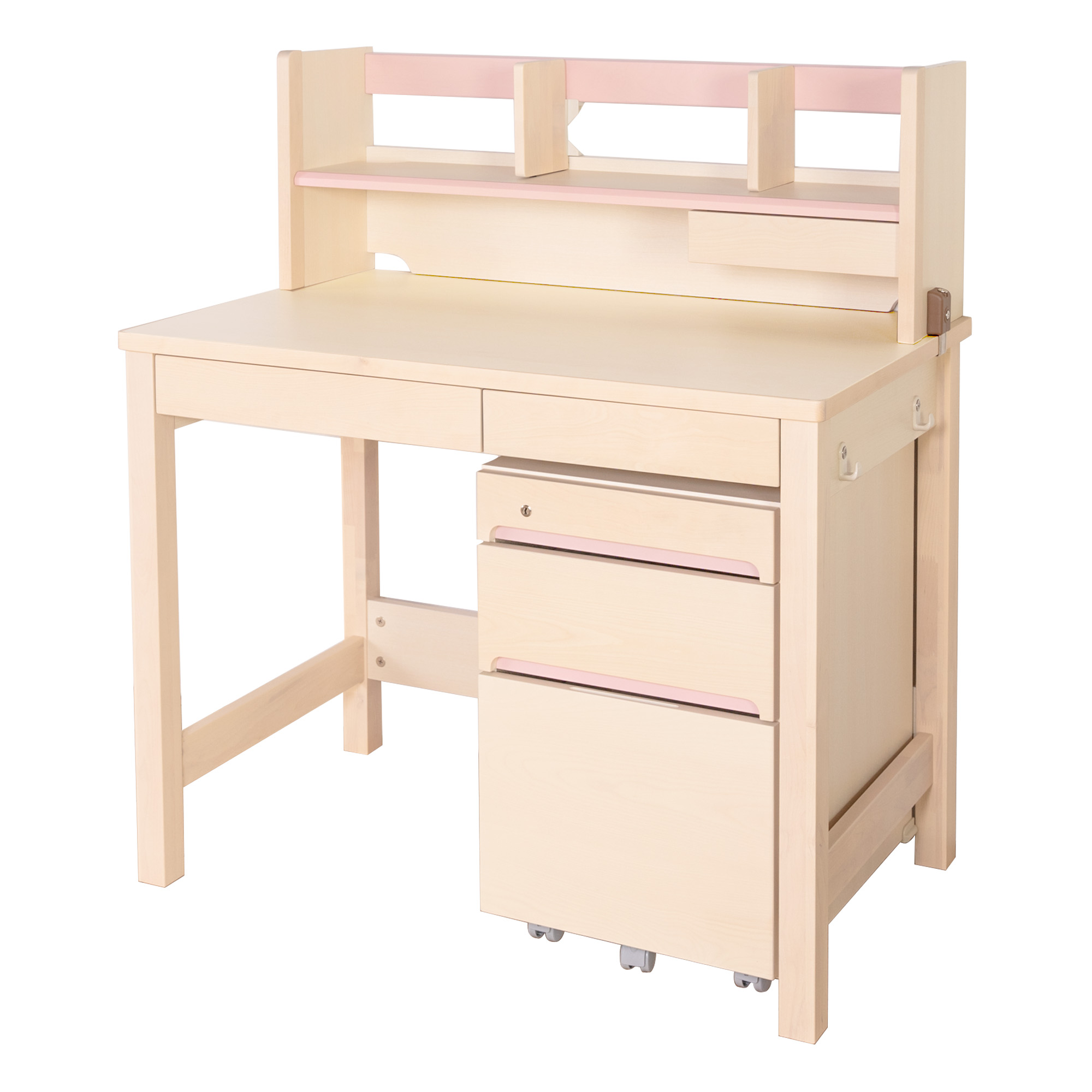 学習机セット（ジョイカラー JC ベーシックデスク JC-F62PK ＋ 回転チェア KS32-5） ［ ピンク ］ Aセット
