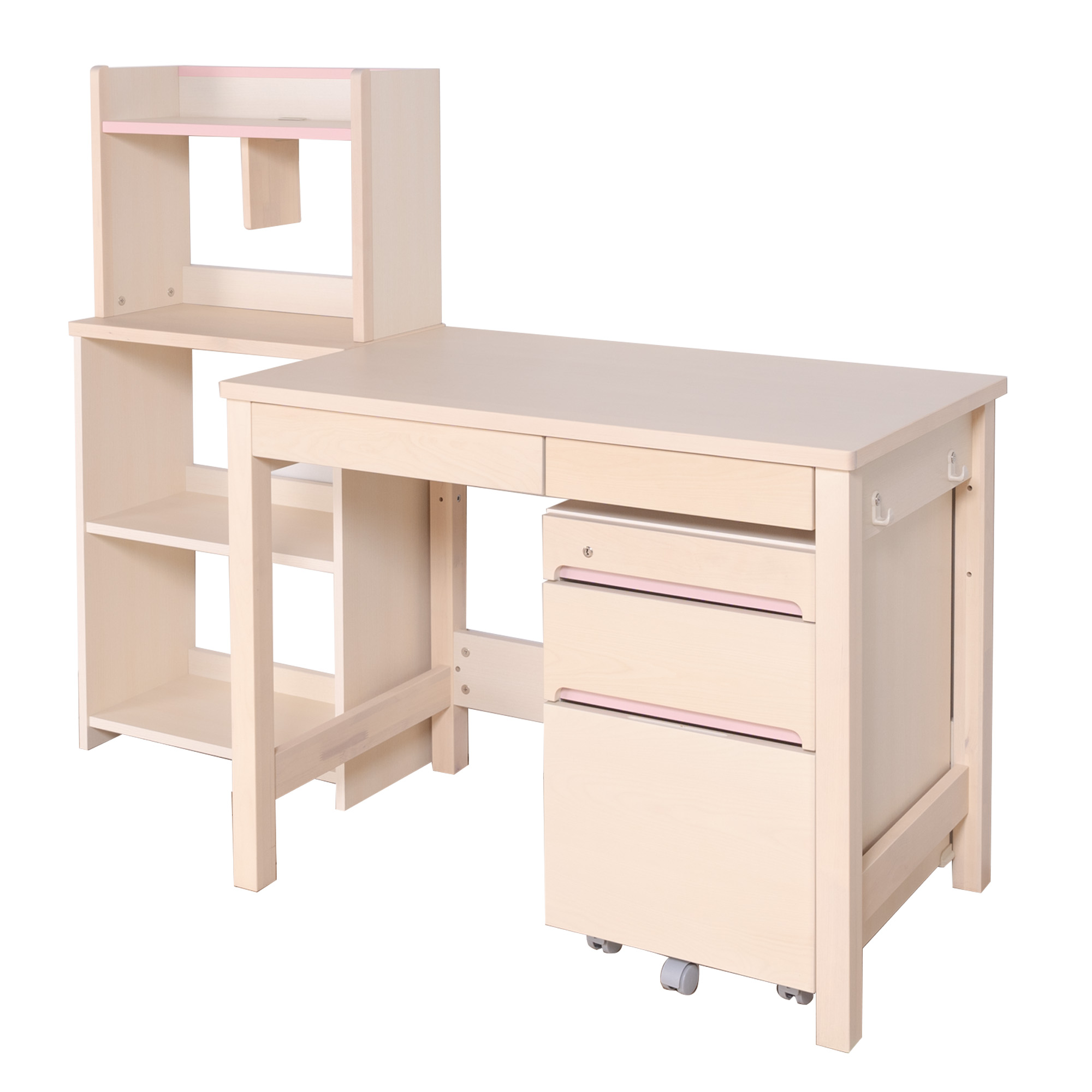 学習机セット（ジョイカラー JC ユニットデスク JC-S62PK+KS32-5PK）［ ピンク ］ Aセット