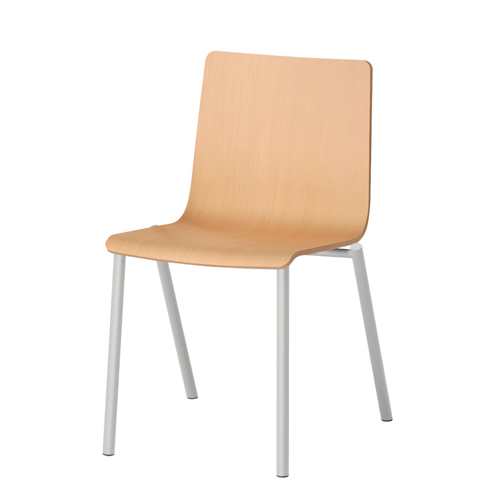 HAKUSAN NHS-100-GN01 アームレスチェア [ Frame: GN / Satin Light grey G Seat: 01 / Clear ]