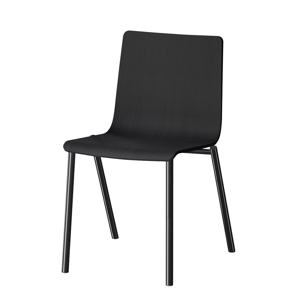 HAKUSAN NHS-100-GT107 アームレスチェア [ Frame: GT1 / Gloss Black T Seat: 07 / Black ]