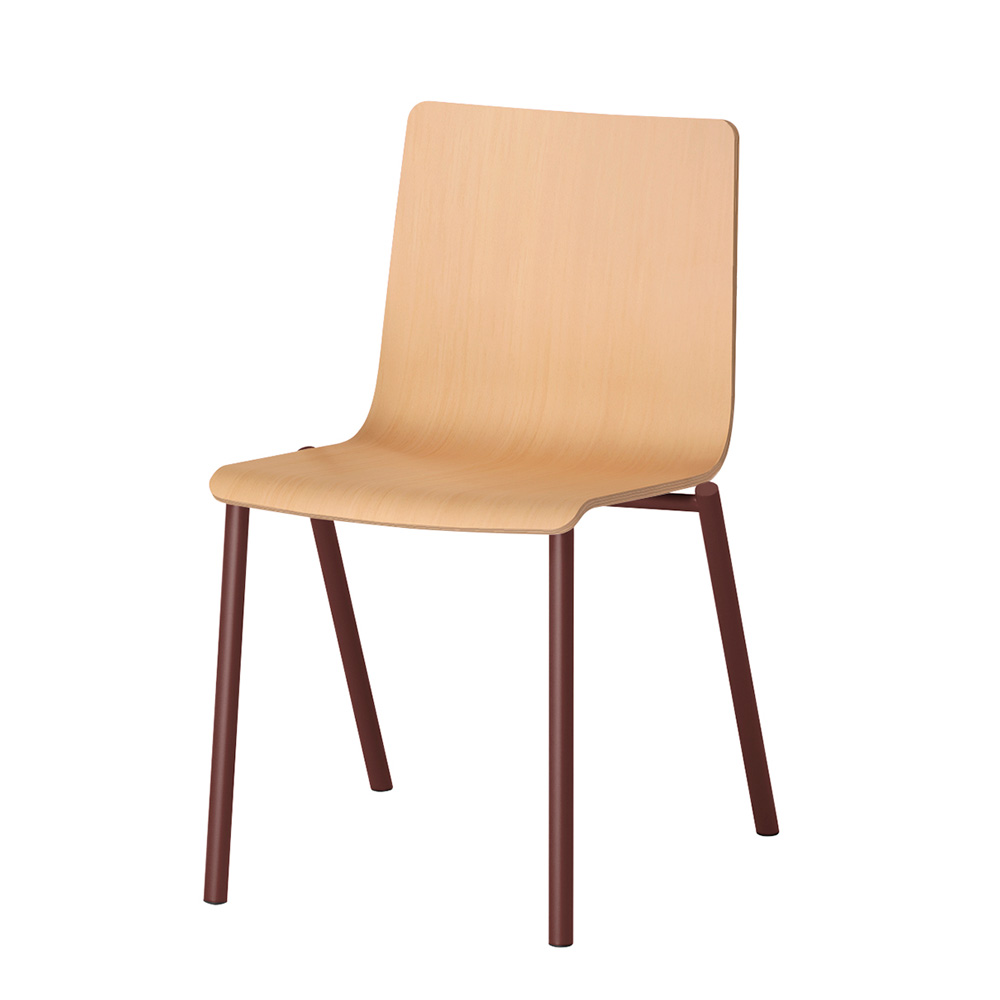 HAKUSAN NHS-100-M301 アームレスチェア [ Frame: M3 / Satin Bordeaux Seat: 01 / Clear ]