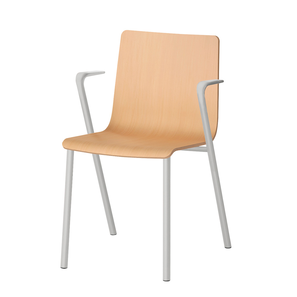 HAKUSAN NHS-105-GN01 アームチェア [ Frame: GN / Satin Light grey G Seat: 01 / Clear ]