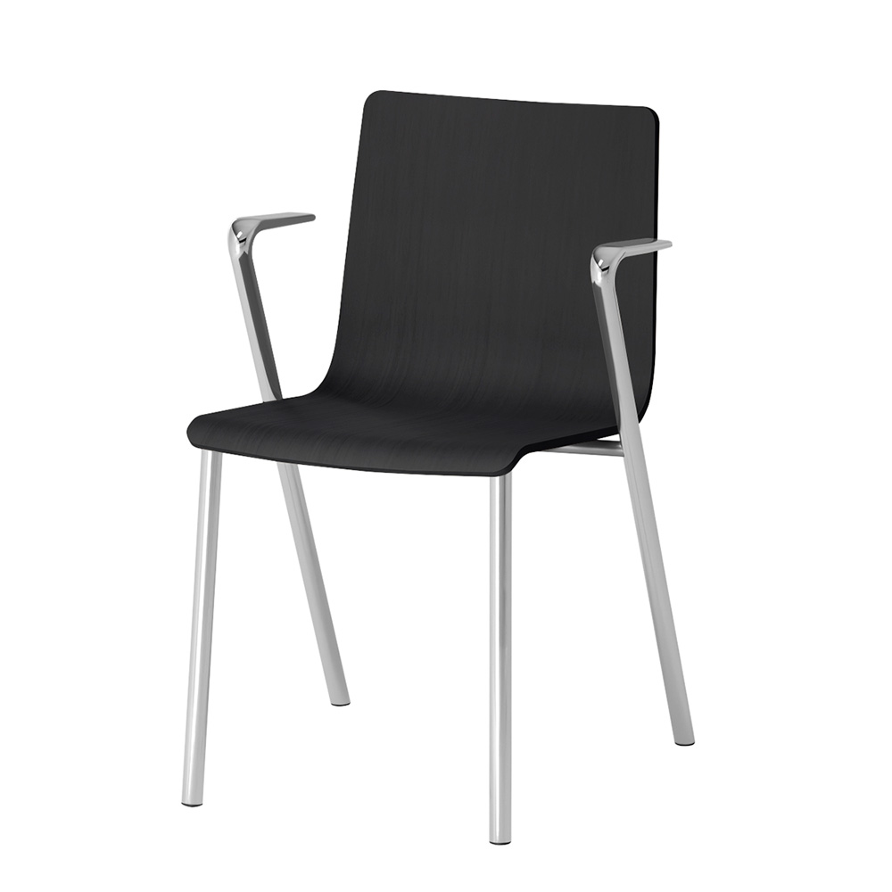 HAKUSAN NHS-105-Z907 アームチェア [ Frame: Z9 / Mirror Seat: 07 / Black ]