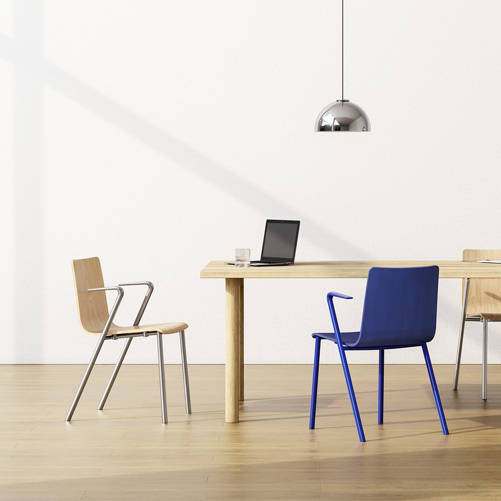 HAKUSAN NHS-105-M301 アームチェア [ Frame: M3 / Satin Bordeaux Seat: 01 / Clear ]