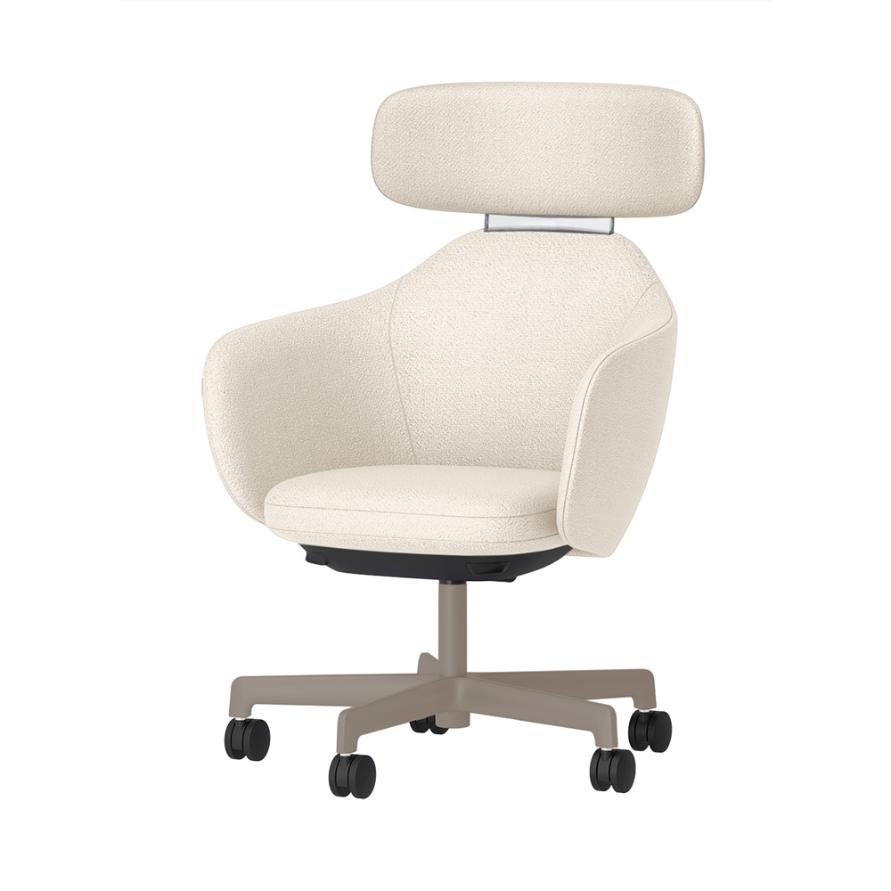 BIWA NST1TS-F507 high-type ( ハイタイプ ) 5本昇降脚 TS / Fabric ( Kvadrat - Saxiion ) ナイロン双輪キャスター [ Leg: F5/ Satin Soft taupe | Backlest&Seat : 107 ]