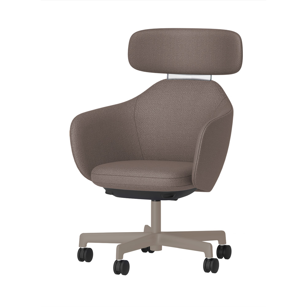 BIWA NST1TS-F567 high-type ( ハイタイプ ) 5本昇降脚 TS / Fabric ( Kvadrat - Saxiion ) ナイロン双輪キャスター [ Leg: F5/ Satin Soft taupe | Backlest&Seat : 367 ]