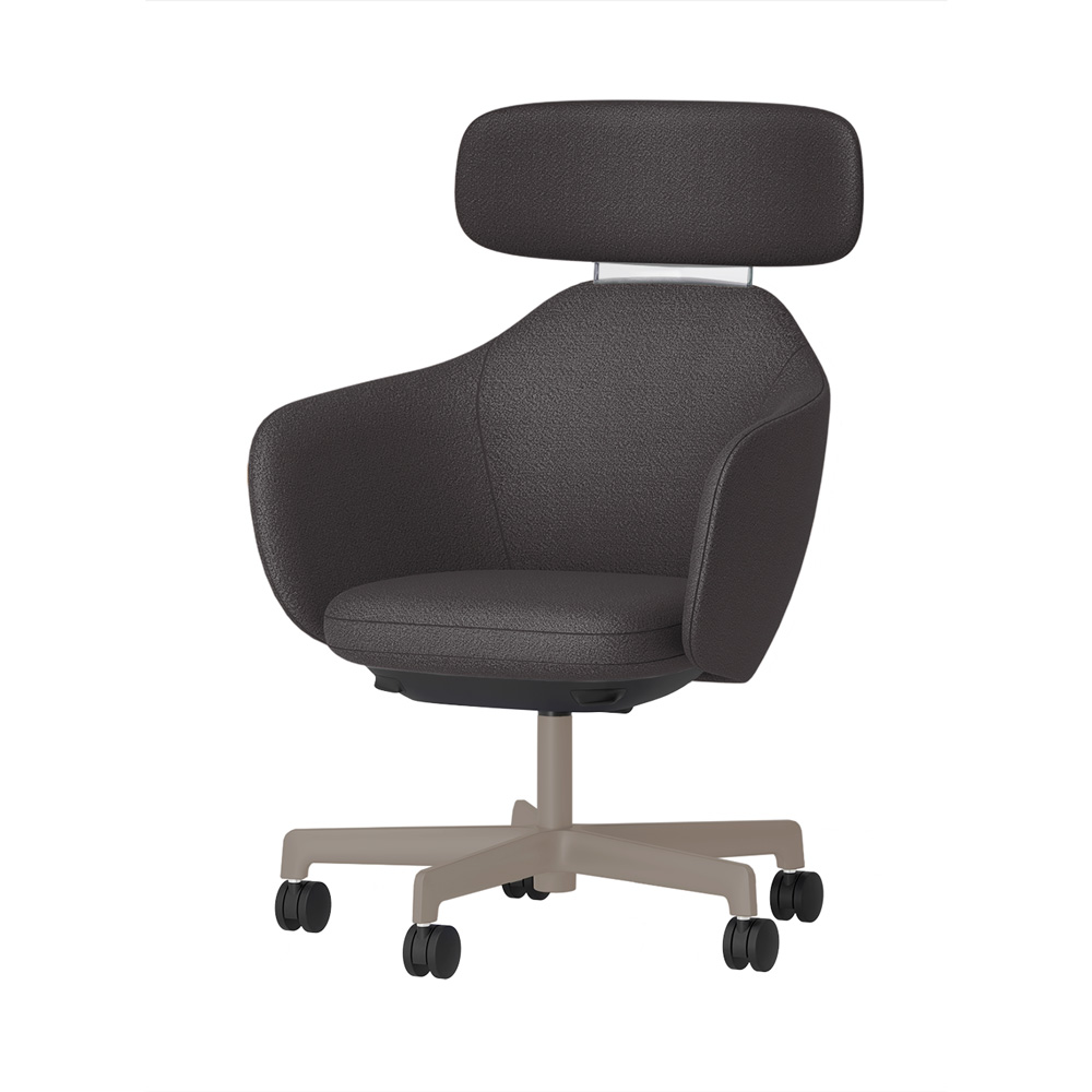 BIWA NST1TS-F577 high-type ( ハイタイプ ) 5本昇降脚 TS / Fabric ( Kvadrat - Saxiion ) ナイロン双輪キャスター [ Leg: F5/ Satin Soft taupe | Backlest&Seat : 177 ]