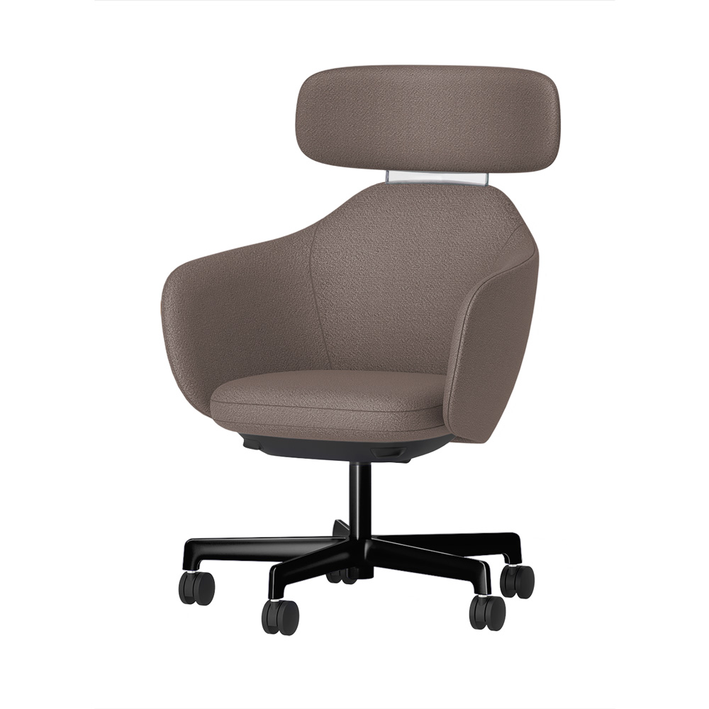 BIWA NST1TS-GT167 high-type ( ハイタイプ ) 5本昇降脚 TS / Fabric ( Kvadrat - Saxiion ) ナイロン双輪キャスター [ Leg: GT1/ Gloss Black T | Backlest&Seat : 367 ]