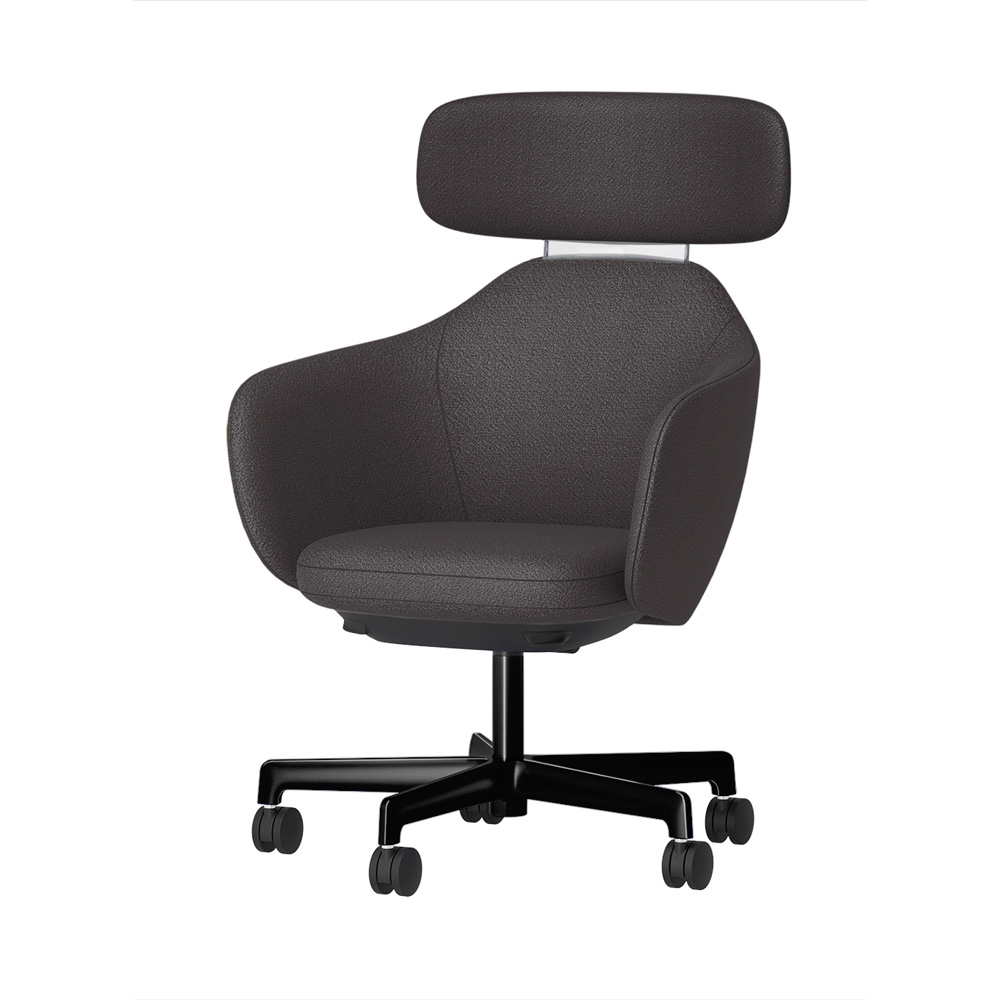 BIWA NST1TS-GT177 high-type ( ハイタイプ ) 5本昇降脚 TS / Fabric ( Kvadrat - Saxiion ) ナイロン双輪キャスター [ Leg: GT1/ Gloss Black T | Backlest&Seat : 177 ]