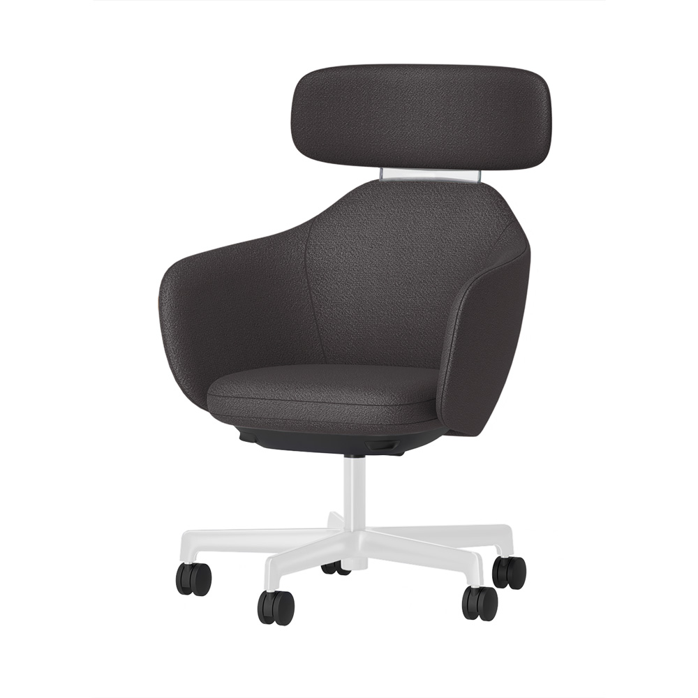 BIWA NST1TS-GT977 high-type ( ハイタイプ ) 5本昇降脚 TS / Fabric ( Kvadrat - Saxiion ) ナイロン双輪キャスター [ Leg: GT9/ Gloss White T | Backlest&Seat : 177 ]