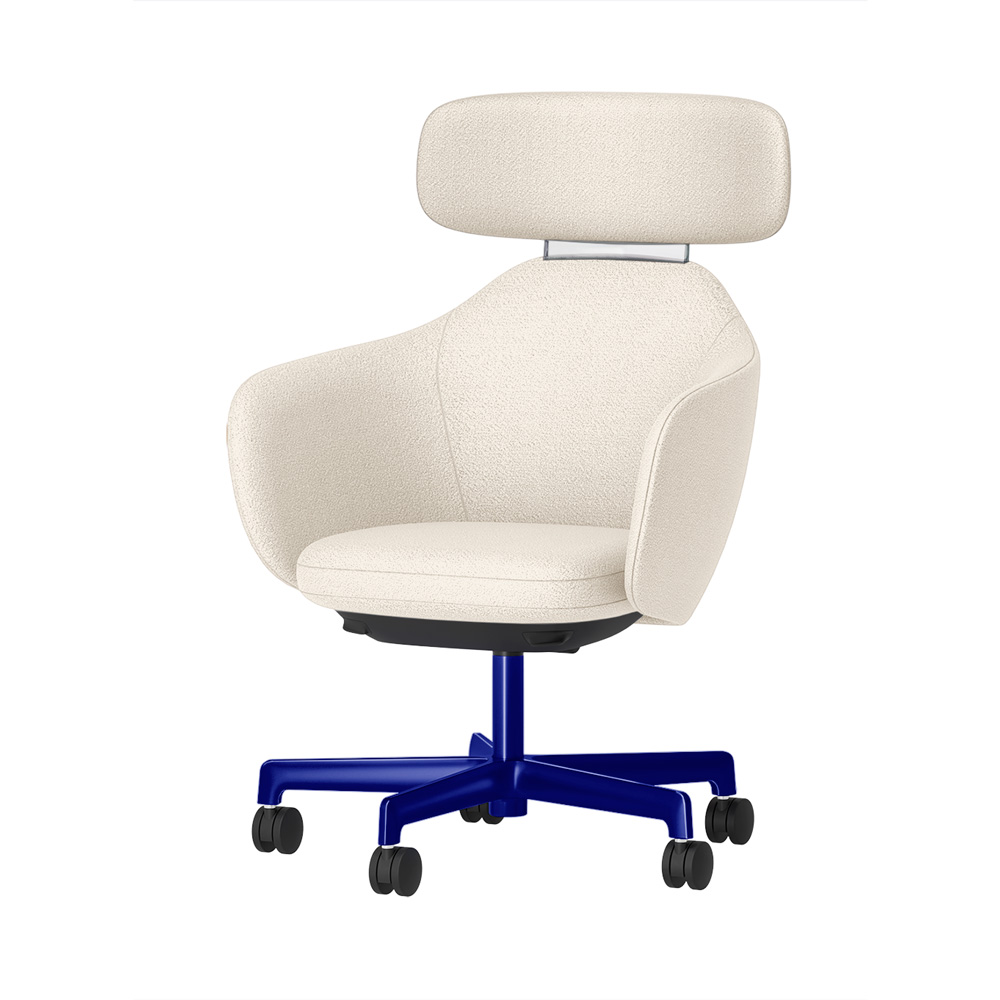 BIWA NST1TS-GV307 high-type ( ハイタイプ ) 5本昇降脚 TS / Fabric ( Kvadrat - Saxiion ) ナイロン双輪キャスター [ Leg: GV3/ Gloss Ultramarine | Backlest&Seat : 107 ]