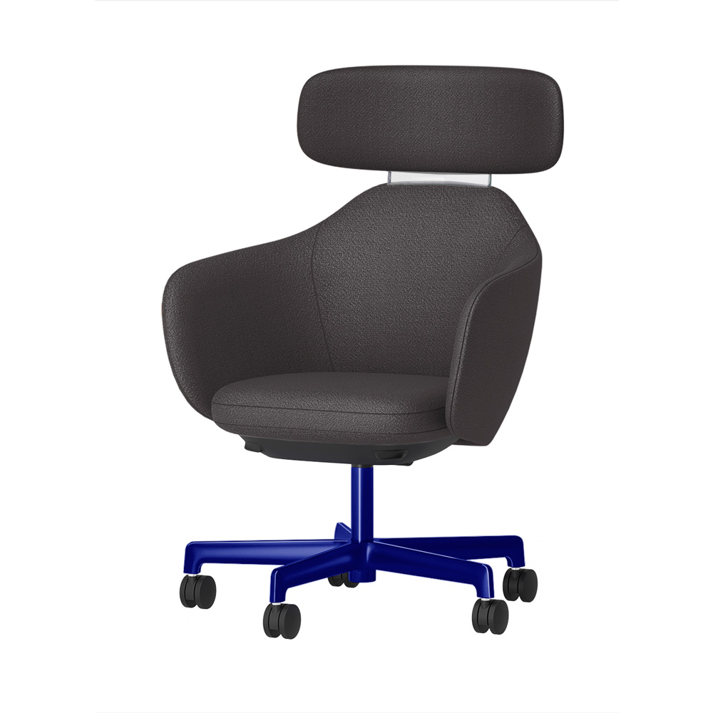 BIWA NST1TS-GV377 high-type ( ハイタイプ ) 5本昇降脚 TS / Fabric ( Kvadrat - Saxiion ) ナイロン双輪キャスター [ Leg: GV3/ Gloss Ultramarine | Backlest&Seat : 177 ]