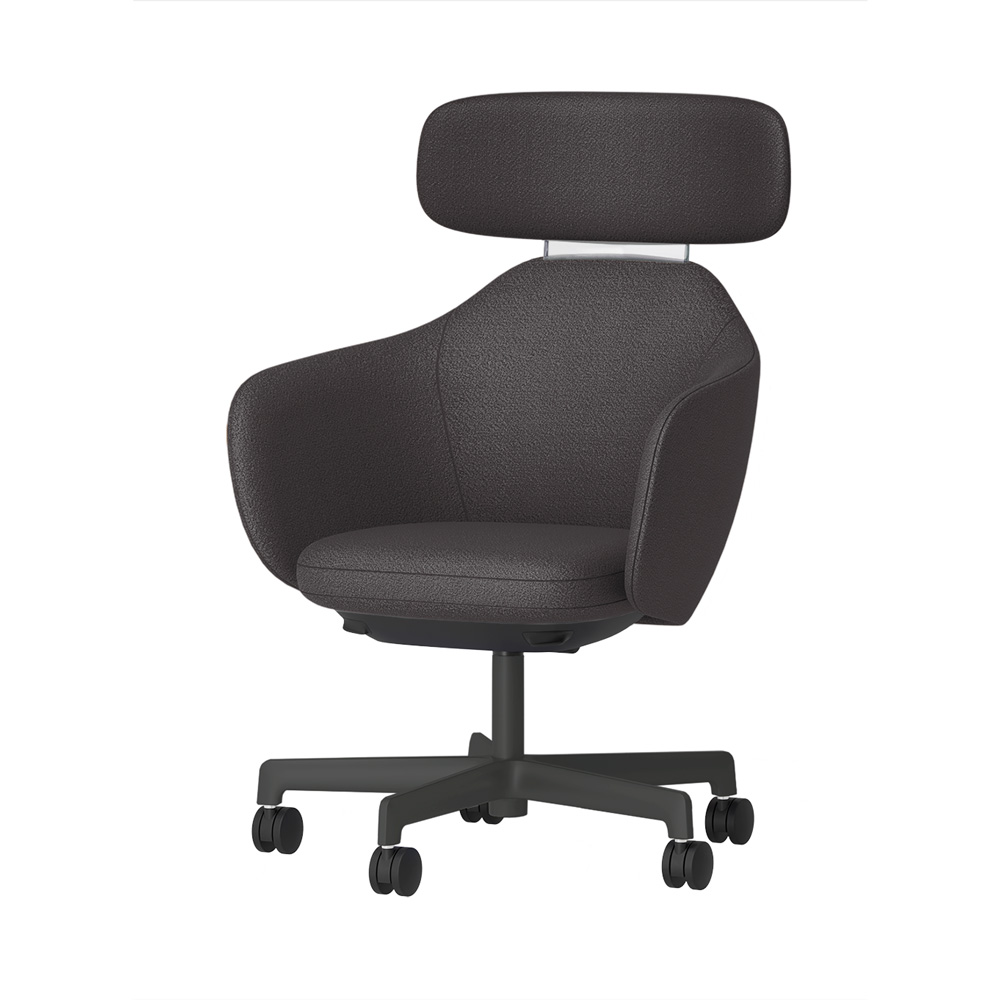 BIWA NST1TS-W277 high-type ( ハイタイプ ) 5本昇降脚 TS / Fabric ( Kvadrat - Saxiion ) ナイロン双輪キャスター [ Leg: W2/ Satin Off blacjk W | Backlest&Seat : 177 ]
