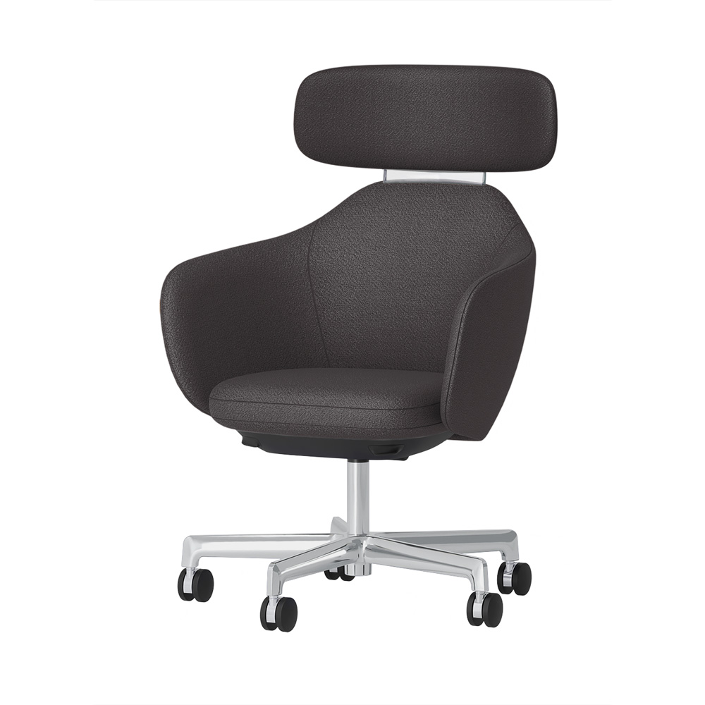 BIWA NST1TS-Z977 high-type ( ハイタイプ ) 5本昇降脚 TS / Fabric ( Kvadrat - Saxiion ) ナイロン双輪キャスター [ Leg: Z9/ Aliminium Mirror | Backlest&Seat : 177 ]
