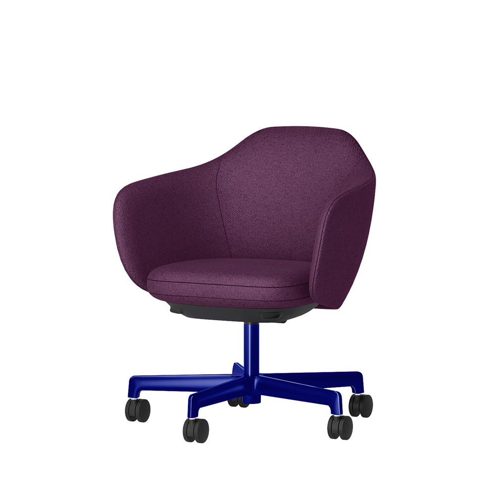BIWA NST2KE-GV310 low-type  (ロータイプ ) 5本昇降脚 KE / Fabric ( Knolll - Hourglass ) ナイロン双輪キャスター [ Leg: GV3/ Gloss Ultramarine | Seat : 12 / Jelly ]